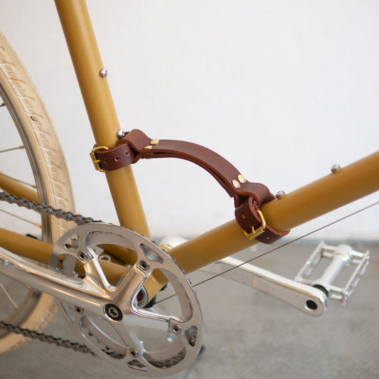 Leather Bike Frame Lifter 啡色皮革單車手抽